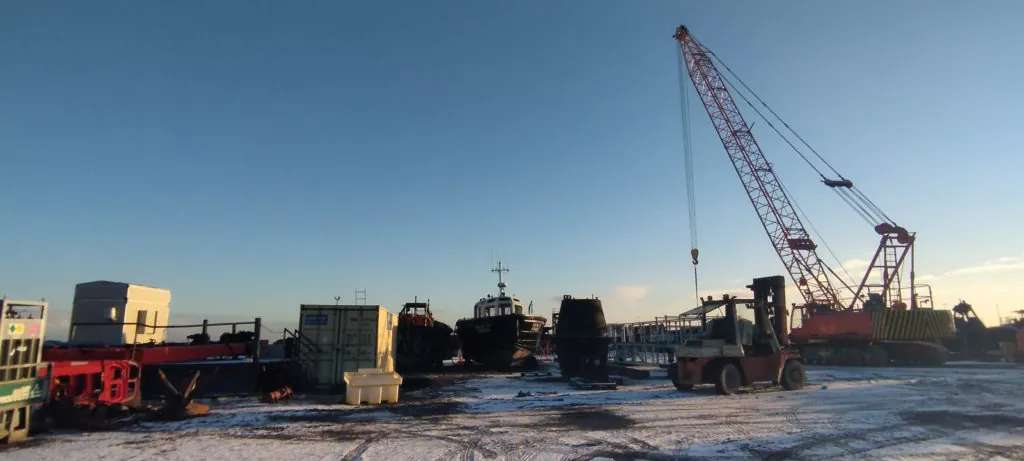 crane on a shipping yard