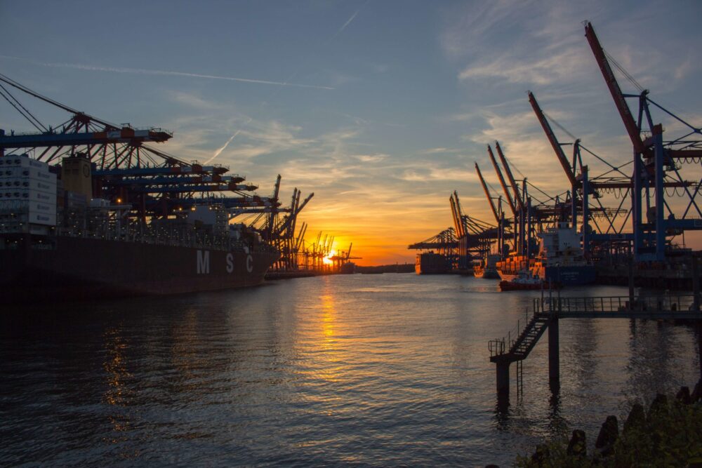 sunset at the docks